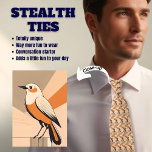 Retro Bird Stealth Neck Tie Krawatte<br><div class="desc">Aus der Ferne sieht das aus wie eine typische Krawatte von Männern,  aber nach oben nah ist es die ganze BIRD-LIEBE. Ideal für Vogelbeobachter,  Vogelbeobachter,  Vogelbeobachter,  Nerds,  Ornithologen etc.. Retro-Illustration in Vintagen Pfirsichfarben und Grautönen. generativekonzernter Inhalt.</div>