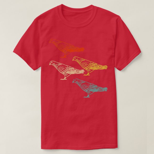 Retro Birds Pigeon T-Shirt (Design vorne)