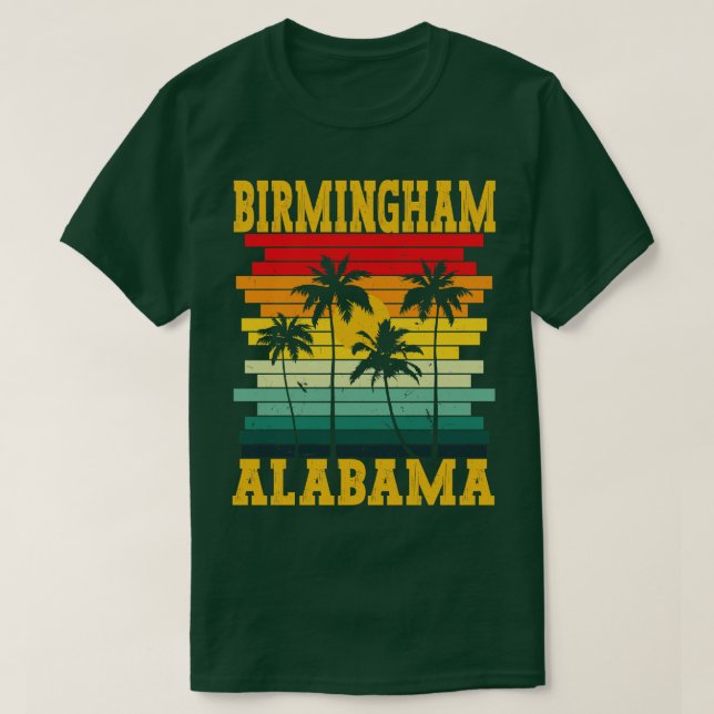 Retro Birmingham Alabama AL Tropical Summer Palm T T-Shirt (Design vorne)