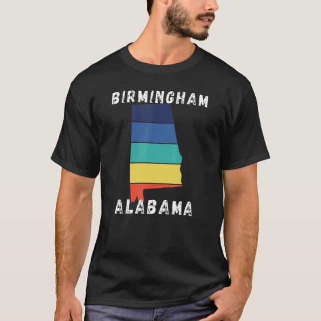 Retro Birmingham Alabama Apparel T-Shirt (Vorderseite)