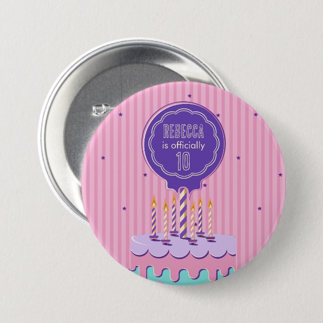 Retro Birthday Button (Vorne & Hinten)
