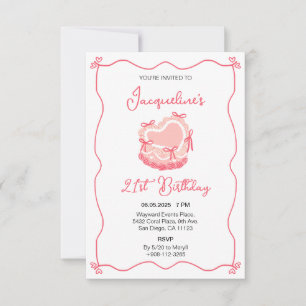 Retro Birthday Cake Einladung