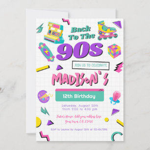 Retro Birthday Einladung, gedruckt oder digital Einladung