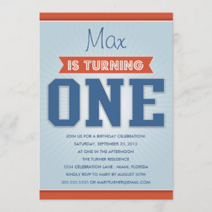 RETRO BIRTHDAY ERSTER GEBURTSTAG EINLADUNG