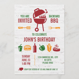 Retro Birthday GRILLEN Einladung