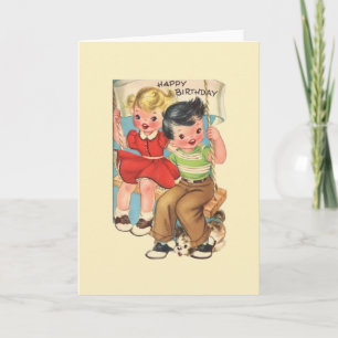 Retro Birthday Grußkarte Karte