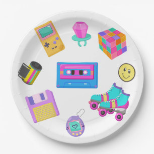 Retro Birthday Party Paper Teller der 90er Jahre