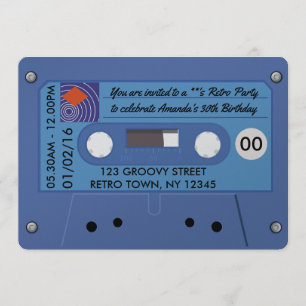 Retro Birthday Party Personalisiert Einladung