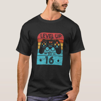 Retro Birthday Video Game 16 Jahre alter Gamer Lev T-Shirt