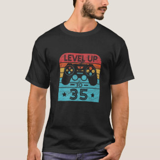 Retro Birthday Video Game 35 Years Old Gamer Level T-Shirt