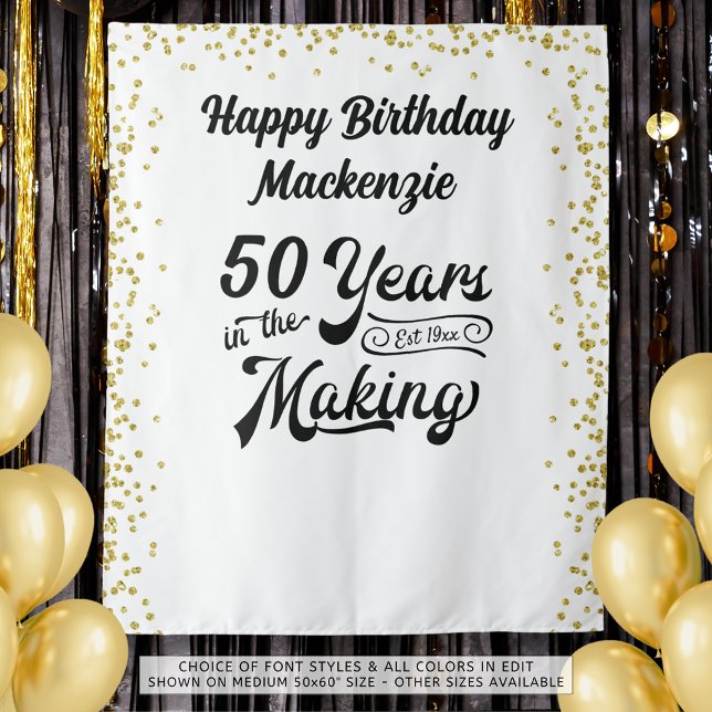 Retro Birthday Years in the Making Custom Wandteppich (Von Creator hochgeladen)