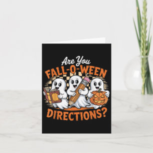 Retro Bist du Fall O Ween Richtungen Geist Hallowe Karte