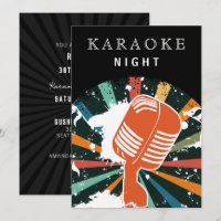 Retro Black 30. Geburtstag Karaoke Night Party