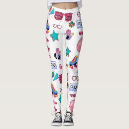 Retro black 80s Costume Vibrant culture pop Leggings