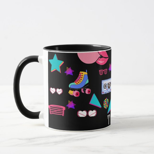 Retro black 80s Costume Vibrant culture pop Tasse (Links)
