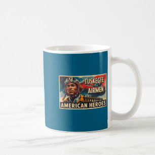 Retro Black Airmen Black History Illustration Kaffeetasse