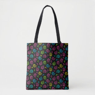 Retro Black and Neon Doodle Pattern der 80er/90er 