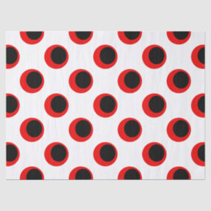Retro Black and Red Polka Dots Seidenpapier