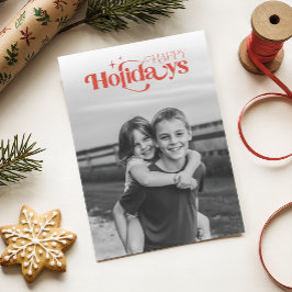 Retro Black and White Photo Children Christmas Feiertagskarte