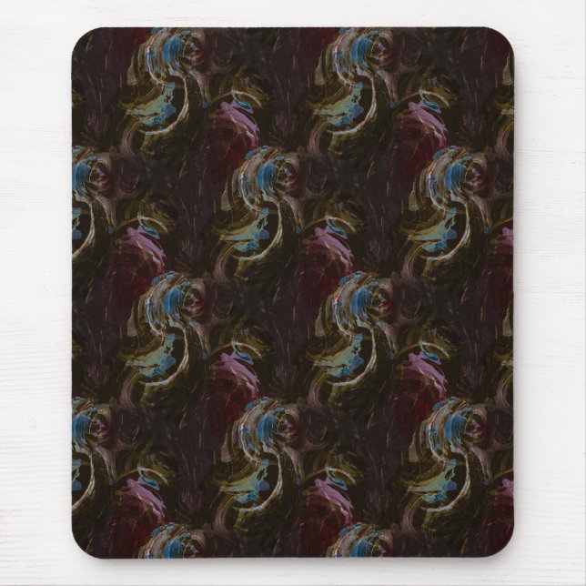 Retro Black Atomic Abstrakt Mousepad (Vorne)