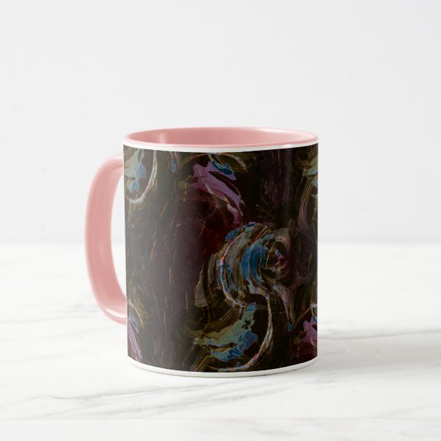Retro Black Atomic Abstrakt Tasse (Vorderseite Links)