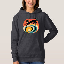 Retro Black Cat Art Hoodie