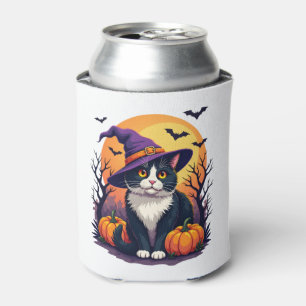 Retro Black Cat Halloween Pumpkin-Kostüm für Männe Dosenkühler