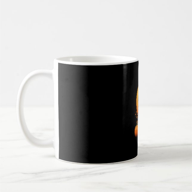 Retro Black Cat Halloween Pumpkleider Kostüm für F Kaffeetasse (Links)