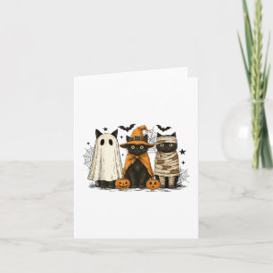 Retro Black Cat Hexe Beängstigend Halloween Pumpki Karte