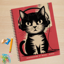 Retro Black Cat, Mastermine bei der Arbeit & Name,
