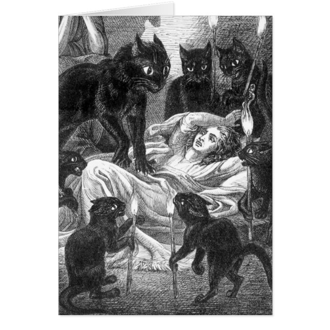 Retro Black Cat Party zeichnend (Vorne)