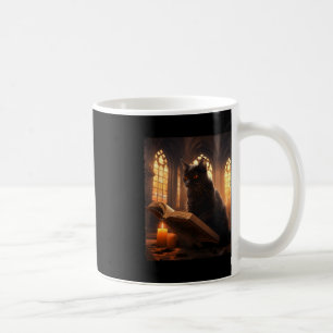 Retro Black Cat Reading Buch Vintag Halloween Boo Kaffeetasse