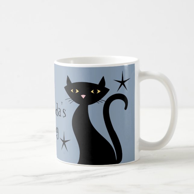 Retro Black Cats, Bauboom blau Kaffeetasse (Rechts)