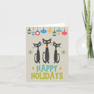 Retro Black Cats Ornaments Weihnachten Mitte des J