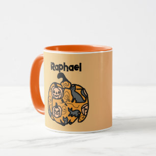 Retro Black Cats und Pumpkin Dreams Tasse