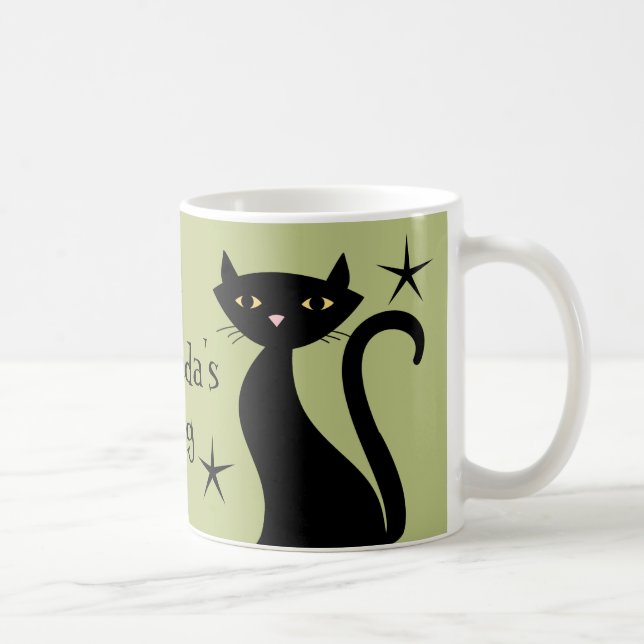 Retro Black Cats, Weizengras Kaffeetasse (Rechts)