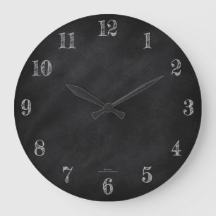 Retro Black Chalkboard Große Wanduhr