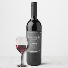 Retro Black Chalkboard Ihr eigenes Weinlabel Weinetikett