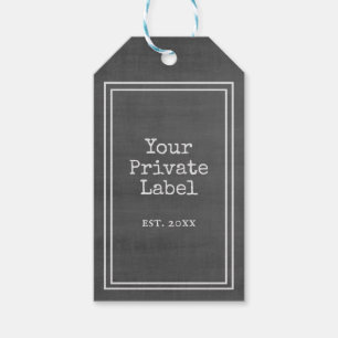 Retro Black Chalkboard Ihr privates Label Geschenkanhänger