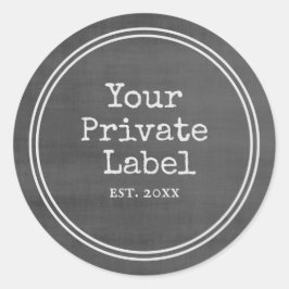 Retro Black Chalkboard - Ihr privates Label Runder Aufkleber