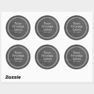 Retro Black Chalkboard - Ihr privates Label Runder Aufkleber