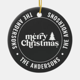 Retro Black Christmas Moderne Minimal einzigartig Keramik Ornament