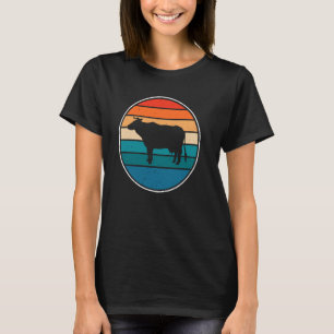 Retro Black Cow Vintage Art Niedliche Rinder T-Shirt