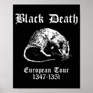Retro-Black-Death-Europatour-Illustration Poster
