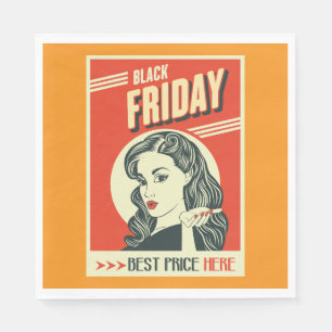 Retro-Black-Friday-Pop-Art-Pin-Up-Girl Serviette