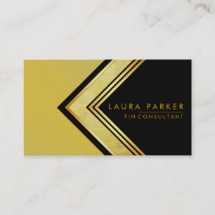 Retro Black Gold Geometrie Finance Modern Visitenkarte