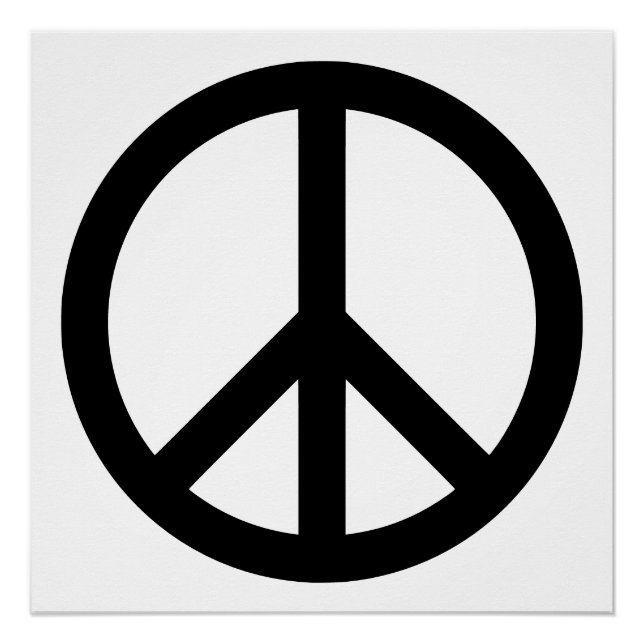 Retro Black Peace Symbol Poster (Vorderseite)