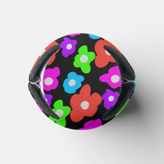Retro Black Rainbow Stolz Blume Muster Dosenkühler (Unterseite)