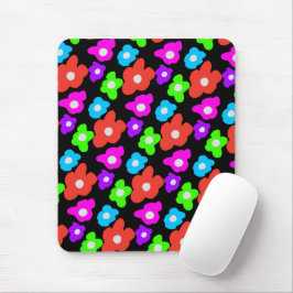 Retro Black Rainbow Stolz Blume Muster Mousepad