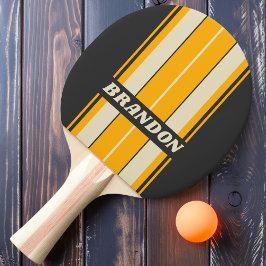 Retro Black Sun Board Streifen mit Namen Tischtennis Schläger